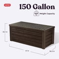 thumbnail image 2 of Keter Westwood 150 Gallon Deck Box Organizer, Doubles as 2-Person Bench Seat, Brown – Large Resin Outdoor Storage and Seating with Lockable Lid for Garden, Pool, and Patio, 2 of 13