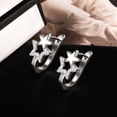 thumbnail image 7 of Lancharmed White Gold Plated Stud Earrings for Womens,Double Star Earring Womens Gifts, 7 of 7