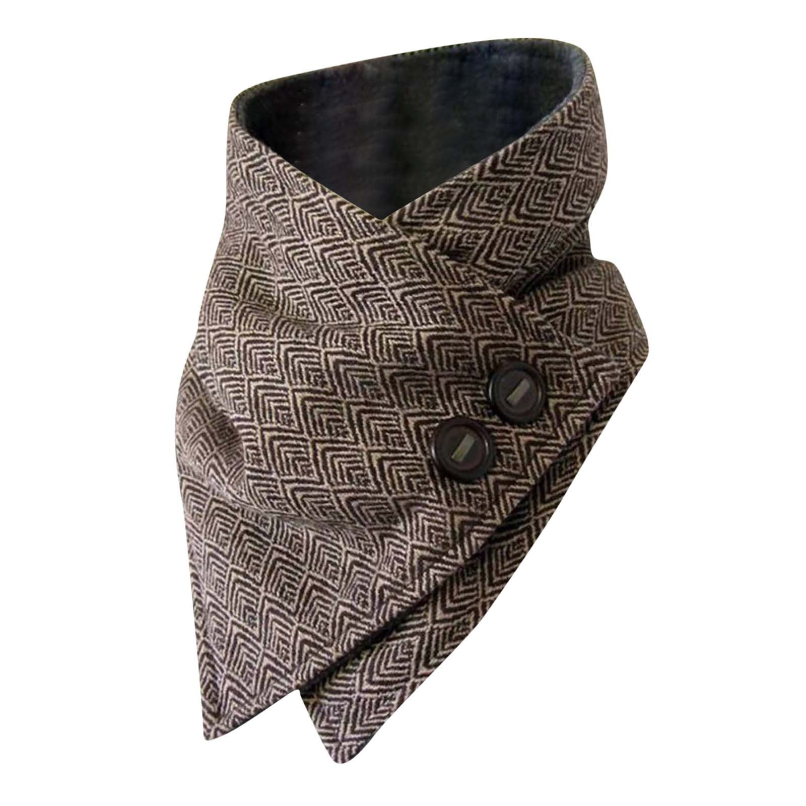 Fashion Men Winter Printing Button Soft Wrap Casual Warm Scarves