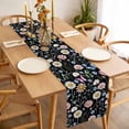 thumbnail image 3 of Table Runner 70 Inches Long for Kitchen Dining, Spring Floral Dresser Scarf Farmhouse, Dining Table Decorations for Wedding/Parties, Elegant Pastoral Flowers Butterflies Black 13 x 70 In, 3 of 8