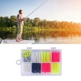 thumbnail image 2 of 81pcs Artificial Baits Set Includes 70 Split Tail Grub Worms 10 Jig Head Hook Soft Fishing Lures Set Fishing Tackle, 2 of 5