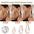 thumbnail image 5 of DORANA 18K Rose Gold Plated Oval Hoop Earrings for Women Hypoallergenic S925 Sterling Silver Post Earrings Big Hoops Wedding Birthday Valentines Day Jewelry Gifts Teen Girlfriend Wife Mom Bride Age, 5 of 6