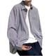 thumbnail image 2 of pstuiky camisas de manga larga para hombre, Camisa informal de moda para hombre con solapa, manga larga, botones y rayas con bolsillo top de hombre xxl, 2 of 4