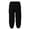 Black, variant on lnmuld Kids Girls Solid Textured Capri Jogger Pants Elastic Drawstring Waist Side Pocket Cropped Pants for Summer Color:Navy,Size:6-7 Years