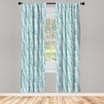 thumbnail image 4 of Ambesonne Teal Green Window Curtains, Pastel Mosaic Triangles, Each 28" W x 63" L, Teal Seafoam and Dusk, 4 of 4