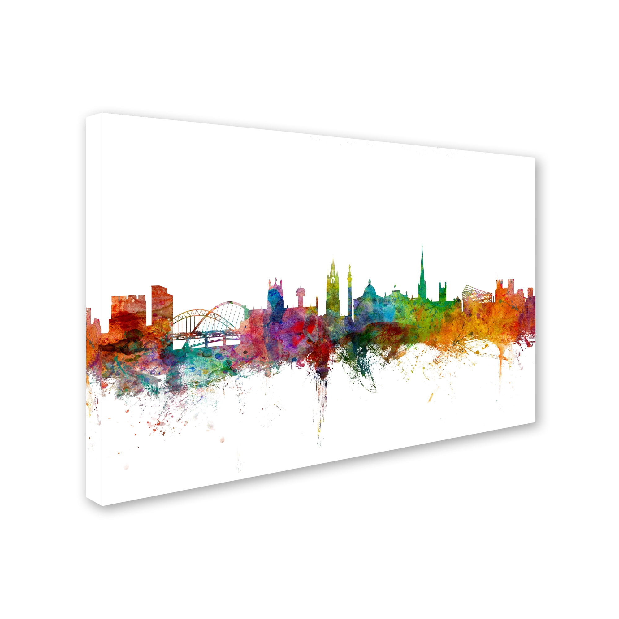 Trademark Fine Art "Newcastle England Skyline II" Canvas Art by Michael Tompsett