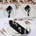 thumbnail image 3 of Ocean Seahorse Cloth Napkins, Summer Nautical Coastal Textured Black Washable and Reusable Dinner Napkins Set of 4, Table Napkin for Kitchen Party Birthday Wedding Hotel Housewarming 20"x20", 3 of 9