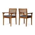 thumbnail image 2 of JERFIT 2-Person Outdoor Dining Chairs Set, Acacia Wood Patio Chairs with Gray Cushions, Water-Resistant Garden Bistro Seating for Porch, Deck, Poolside, 2 of 10