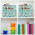 thumbnail image 6 of GZHJMY Pink Flamingo Shelf Storage Baskets, Foldable Fabric Storage Bins with Leather Handles for Organizing Closet Clothes, Toys, Towels, Bedroom, Bathroom, Nursery, Office (2 Pack), 6 of 7