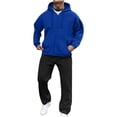 thumbnail image 3 of Atkumj Jogging Suits for Men Casual Athletic Solid Color Two Piece Sets Full Zip Long Sleeve Hoodie and Straight Leg Sweatpants with Pockets, 3 of 8