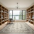 thumbnail image 2 of ODIKA 9'x12' Washable Area Rug Beige Tan Vintage Distressed Scroll Traditional Ornate Fluffy for Great Room, Indoor Concept, Large Living Low Pile, Flatwoven, 2 of 7