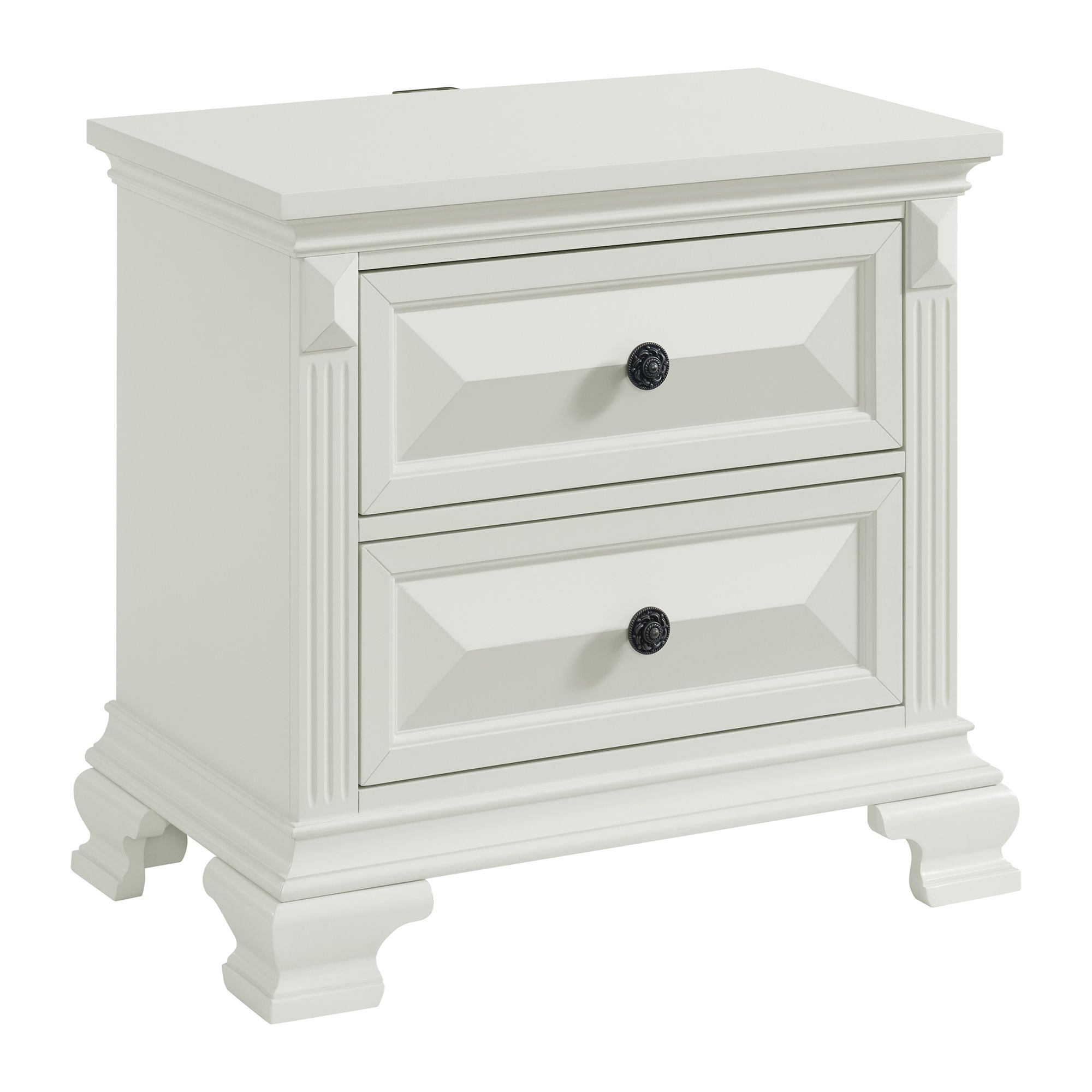 Picket House Furnishings Sumner 2-Drawer Nightstand with USB in Antique White