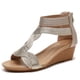 thumbnail image 1 of Sandalias de cuña cómodas sandalias de playa con tiras abiertas zapatos para caminar para mujer, 1 of 9