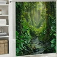 thumbnail image 5 of BCIIG Rainforest Shower Curtain Green Tree Forest Jungle Plant Tropical Summer Nature Scenery Landscape Bathroom Home Curtain with Hooks, 5 of 6
