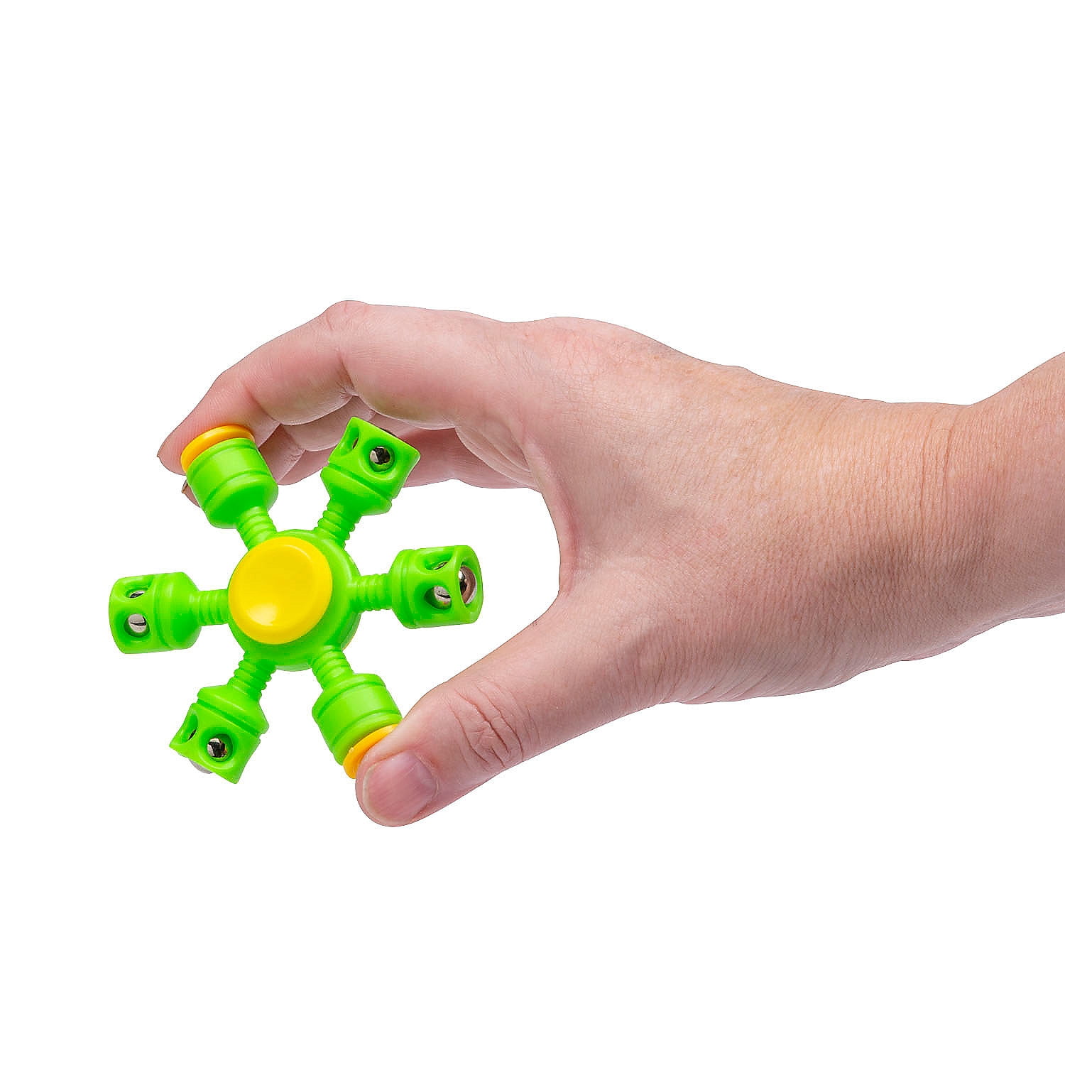 Fun Express 2 3/4" Brightly Colored Two Direction Weighted Plastic Fidget Spinners - 12 Pieces