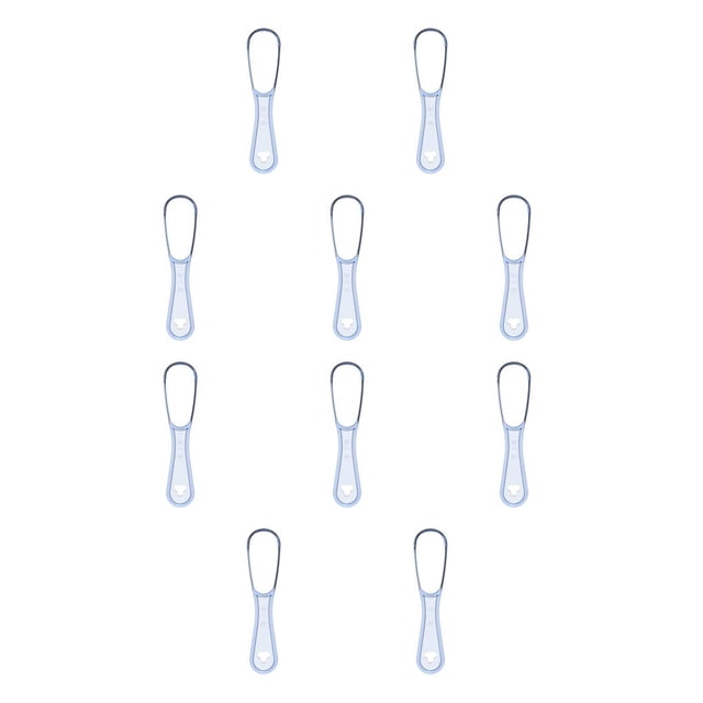 Vogacara Limpiador de lengua para adultos, herramienta de cuidado, cepillo de higiene, plástico, Simple, útil, Unisex, recubierto para hacer Azul claro 10Conjunto