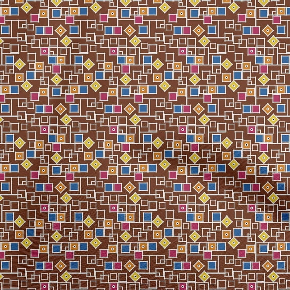 oneOone Rayon Maroon Fabric Geometrical Sewing Material Print Fabric By The Yard 56 Inch Wide