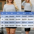 thumbnail image 3 of EchfiProm Tops for Women Plus Size Gray Pullover Solid Ribbed Crew Neck Long Sleeve Oversized Ladies Shirts Casual, 3 of 8