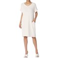 thumbnail image 1 of TheMogan Robe T-Shirt à Manches Courtes Col en V avec Poche pour Femmes Grande Taille, 1 of 6