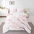 thumbnail image 2 of jejeloiu Pink Cherry Blossom Bedding Comforter Set,Natural Landscape Twin Comforter Sets,Pink White Bedding Set For Girls,Ultra Soft Room Decor Reversible,3pcs, 2 of 8