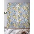 thumbnail image 3 of Lemon Tree Birds Sheer Curtains 84 Inch Length 2 Panels Set, Green Botanical Blue Floral Voile Window Treatment Rod Pocket Curtains Sheers Drapes for Bedroom/Living Room/Kitchen 52"x84"x2, 3 of 7