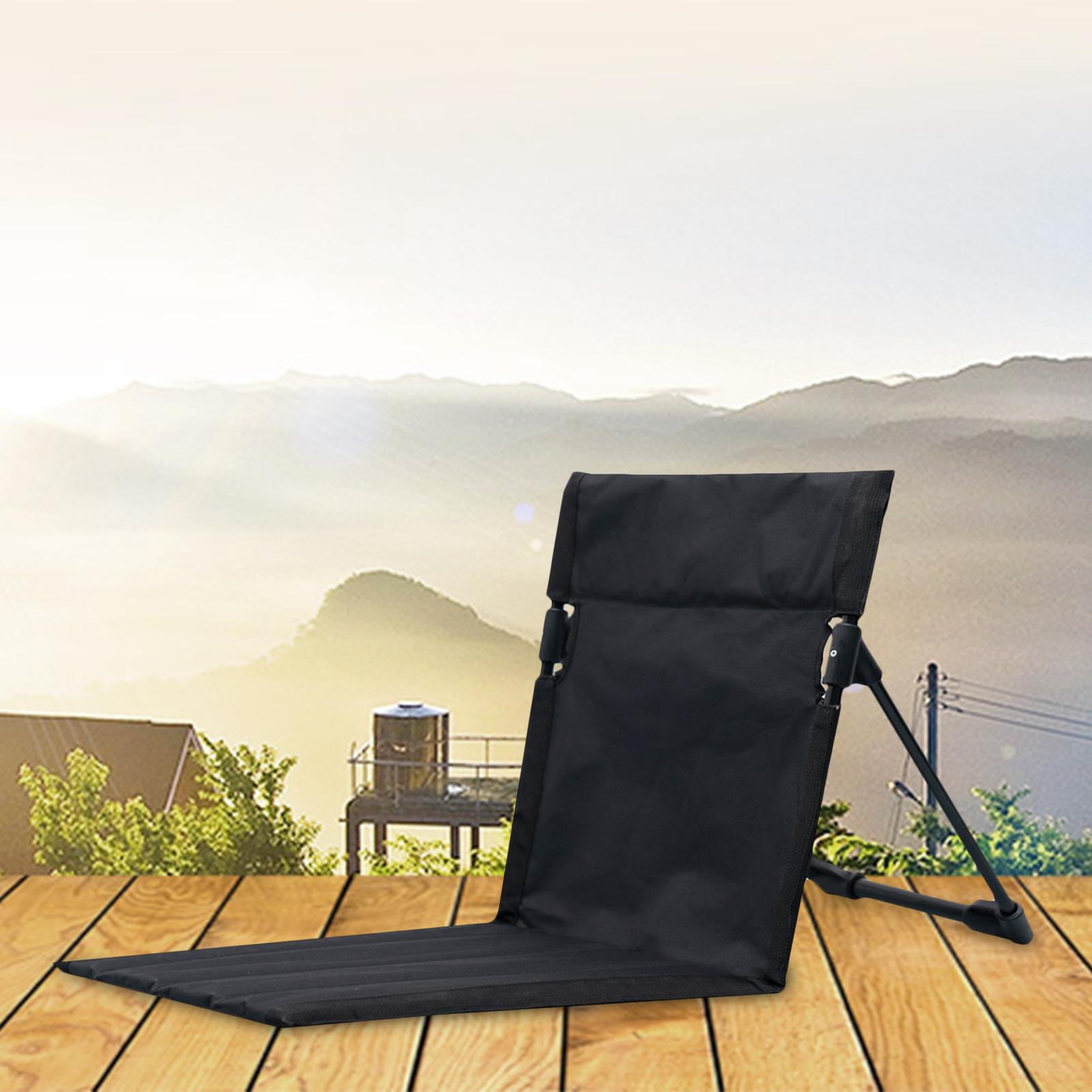 Backrest Pad Camping Mat Cushion Folding Sit Mat Oxford Chair Cushion Camping Accessory for Park Music Concerts Travel Outdoor Hiking Black