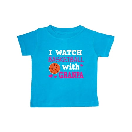 

Inktastic I Watch Basketball with Granpa Gift Baby Girl T-Shirt