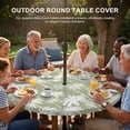 thumbnail image 3 of Round Outdoor Tablecloth with Umbrella Hole and Zipper, Tropical Palm Tree Tablecloth with Elastic Waterproof, Sage Green Plants Coastal Leaf Beach Patio Table Covers for 36" - 44" Pool Tables, 3 of 9