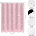 thumbnail image 2 of Pink Shower Curtain Boho Shower Curtain Leaf Shower Curtain Sage Pine Leafage Plant Leaves Family Bathroom Decor Set with 12 Hooks 72x72 Inches, 2 of 6