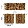 thumbnail image 6 of 3 PCS Kitchen Curtains Set - Leopard Print Tier & Valance, Modern Animal Design, Semi-Sheer Rod Pocket (54x18" + 2x27.5x24") - Farmhouse Window Treatment, 6 of 6