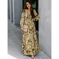 thumbnail image 6 of Long sleeved European and American women's fashionable printed fairy style long style evening dress, 6 of 12