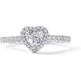 thumbnail image 1 of 14K Gold Plated Halo Ring | Heart Ring for Women | Square Round Promise Rings for Her, 1 of 5