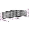 thumbnail image 4 of vidaXL Arched Gabion Baskets 5 pcs 400x30x80/100 cm Galvanised Iron, 4 of 4