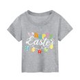 thumbnail image 2 of Girls Easter Outfits Cute Cartoon Bunny Shirt Toddler Boys Girls Happy Easter T Shirt Cute Cartoon Rabbit Graphic Tees Daily Versatile Children's Clothing Streetwear, 2 of 4