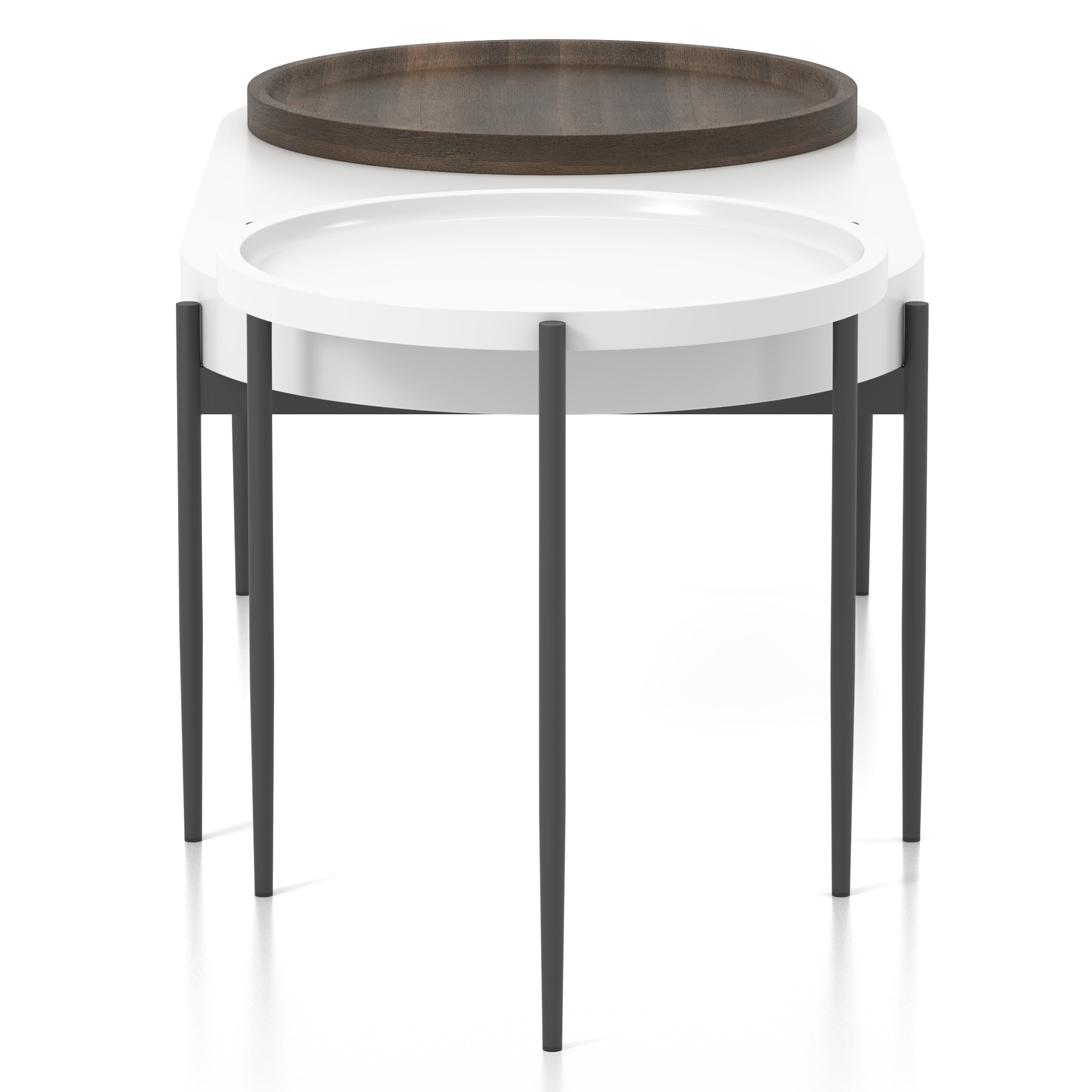 Furniture of America Asher 2-Piece Coffee Table Set, White