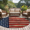 thumbnail image 5 of Vintage American Flag 8' Round Area Rug, Retro USA Flag Wooden Washable Non-Slip Large Circle Rugs for Living Room Bedroom, Soft Low Pile Rug Carpet for Dining Room Kitchen Farmhouse, 5 of 9