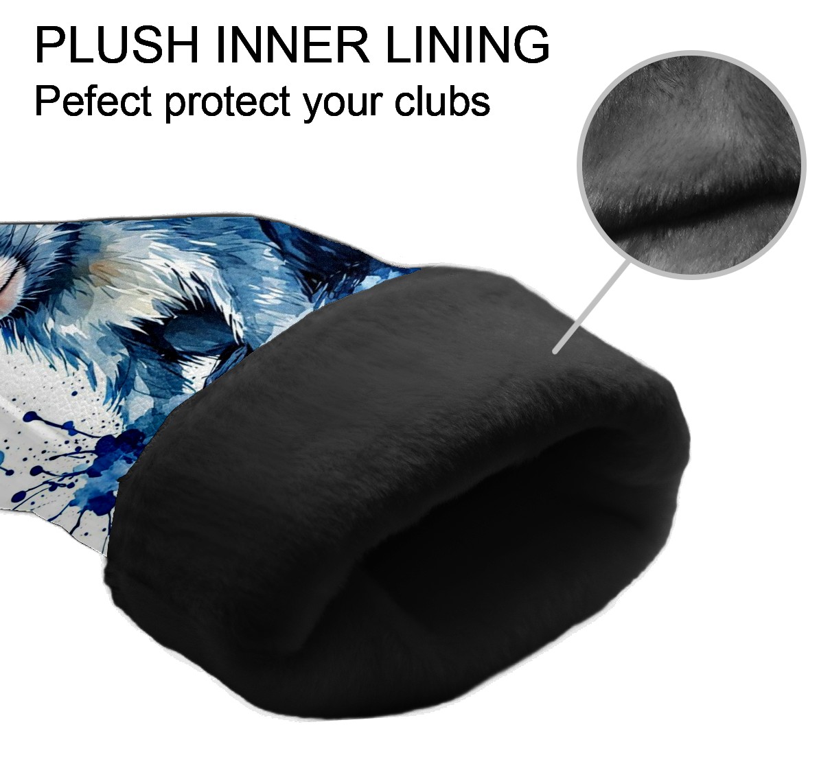 Golf Club Covers, Blue Monkey Premium PU Leather Driver Hybrid Putter Head Covers with Velvet Lining, Waterproof Golf Gifts for Men Women