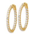 thumbnail image 2 of Auriga Fine Jewelry 14K Yellow Gold 3.2ct 54-2.5mm In/Out Hoop w/ Safety Clasp Diamond Earrings for Women, 2 of 6
