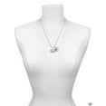 thumbnail image 3 of Delight Jewelry Silvertone Believe Banner on Clear Crystal Heart Silvertone Script Initial Disc - W - Charm Necklace, 20"+3", 3 of 4