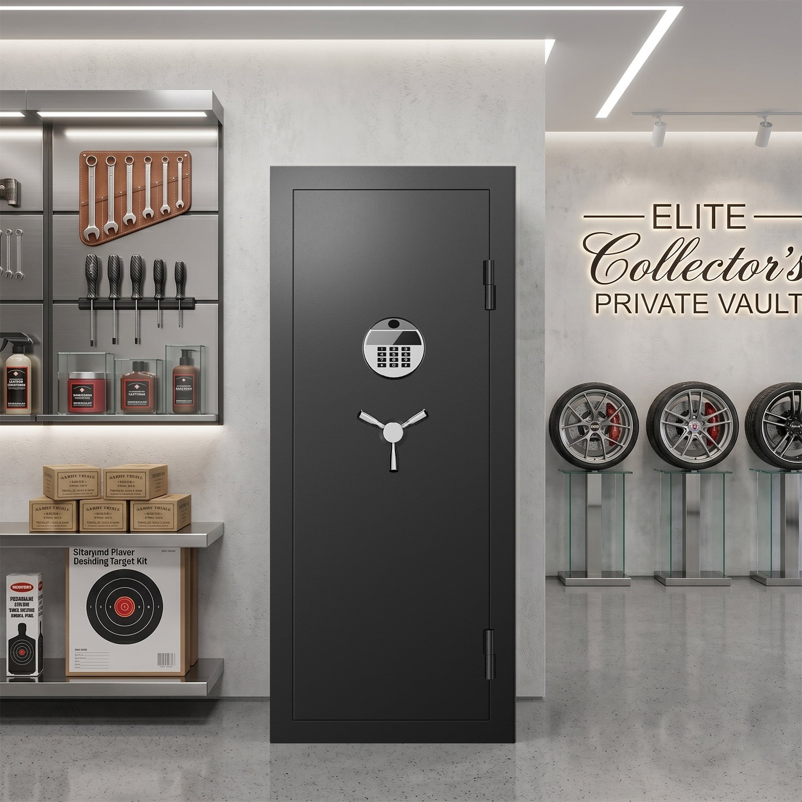 Extra Large Gun Safe for Pistol,Storage Guns (with/Without Scopes), Home Gun Cabinet with Adjustable Pegboard, Gun Safe for Home,Office, Hunting,Shooting
