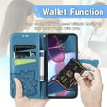 thumbnail image 2 of for Samsung Galaxy A14 5G Wallet Case for Women Girls, Shiny Butterfly Flower PU Leather Cover with Card Slot Holder Flip Phone Case for Samsung Galaxy A14 5G Rhinestone Blue, 2 of 15