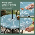 thumbnail image 5 of Round Outdoor Tablecloth with Umbrella Hole and Zipper, Blue Palm Tree Tablecloth with Elastic Waterproof, Summer Botanical Tropical Tree Patio Table Covers for 31" - 35" Picnic Pool Tables, 5 of 9