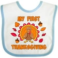 thumbnail image 3 of Inktastic My First Thanksgiving with Cute Turkey Boys or Girls Baby Bib, 3 of 4