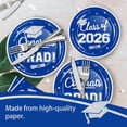 thumbnail image 7 of OuMuaMua 2026 Graduation Party Dinnerware Supplies - 200 Pcs Blue White Graduation Disposable Plates and Napkins for 2026 College High School Graduation Party Decorations, Serves 50, 7 of 7