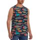 thumbnail image 2 of Fotbe Colorful Fish Men's Camiseta sin Mangas Estampada para Hombres, Playera Casual para Gimnasio, Entrenamiento, Playa-Medium, 2 of 7