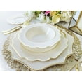 thumbnail image 4 of " OCCASIONS " 720 Pcs set (120 guest) Wedding Disposable Plastic Plate and Silverware Combo 10.5" + 8" + Silverware (Double Fork) (Imperial in Ivory & Gold Rim, Gold Silverware), 4 of 8