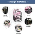 thumbnail image 5 of PVC Transparent Backpacks Clear Backpack for Travel and Outings Pink Roses and Butterflies, 5 of 7
