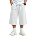 thumbnail image 2 of PYGNJK Boys Capri Sweat Shorts Elastic Waist Loose Fit Straight Leg Casual Workout Cropped Hiking Shorts, 2 of 9