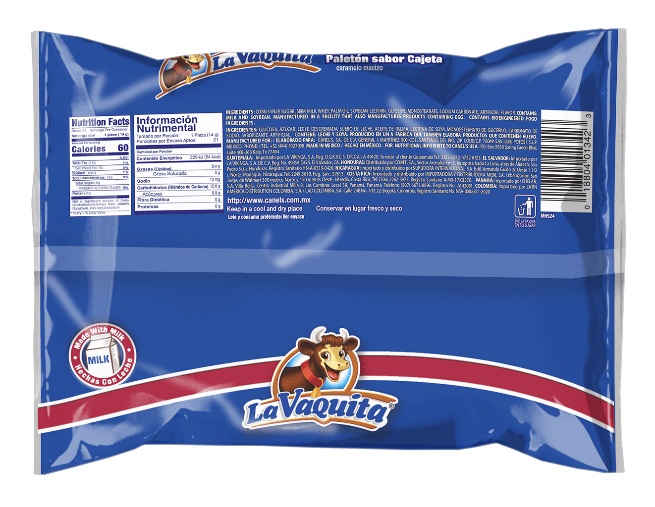 Canel's La Vaquita Milk Caramel Lollipop 10.37 oz. Bag