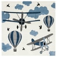 thumbnail image 2 of SAFAVIEH Carousel Kids Biplanes in the Sky Area Rug, Ivory/Blue, 5'3" x 5'3" Square, 2 of 11